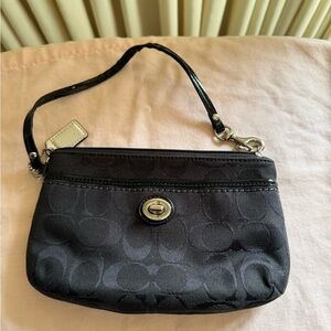 Coach Black Monogram Wristlet